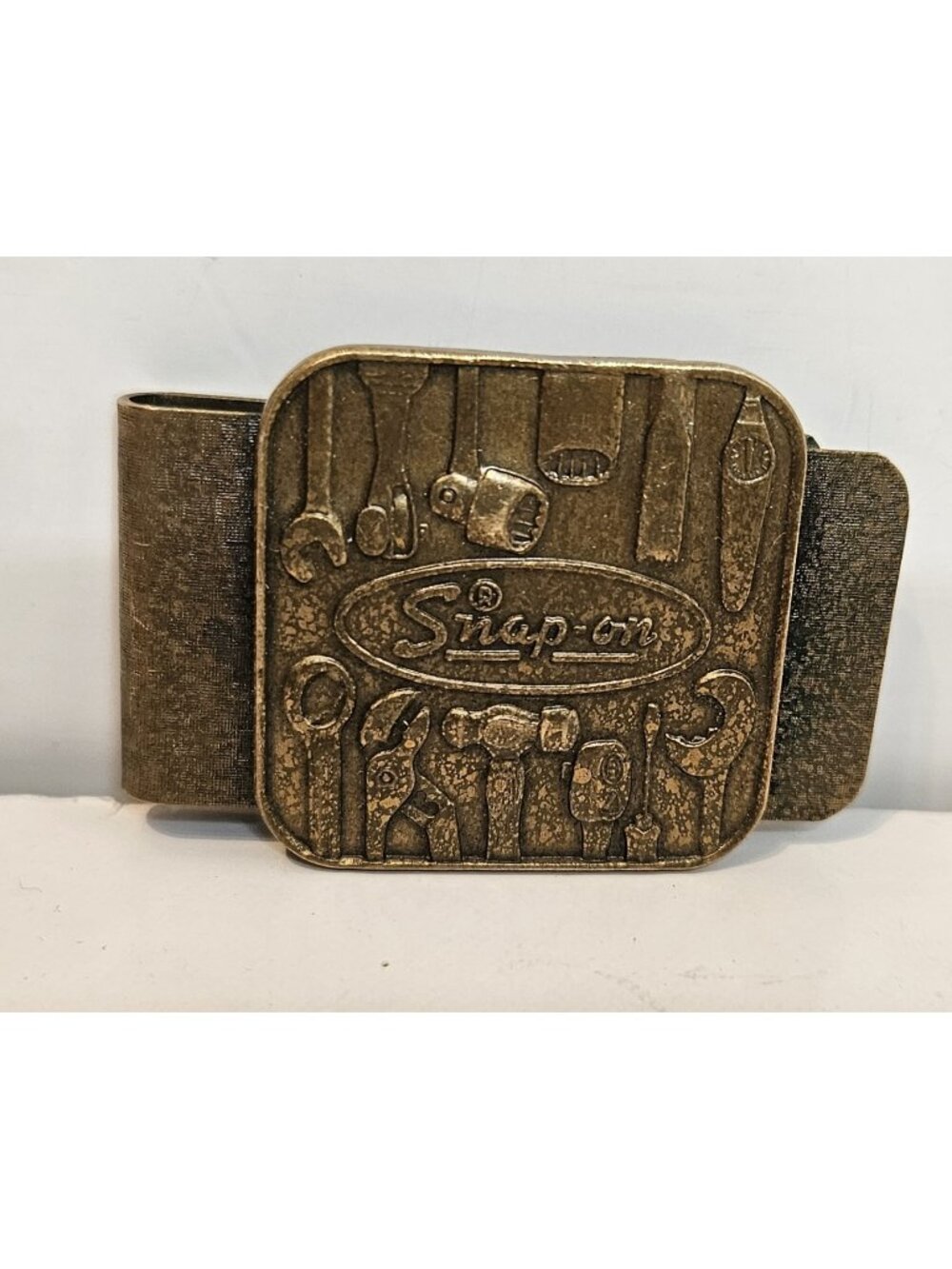 Vintage Snap-On Tools Brass Money Clip Tool Design Logo